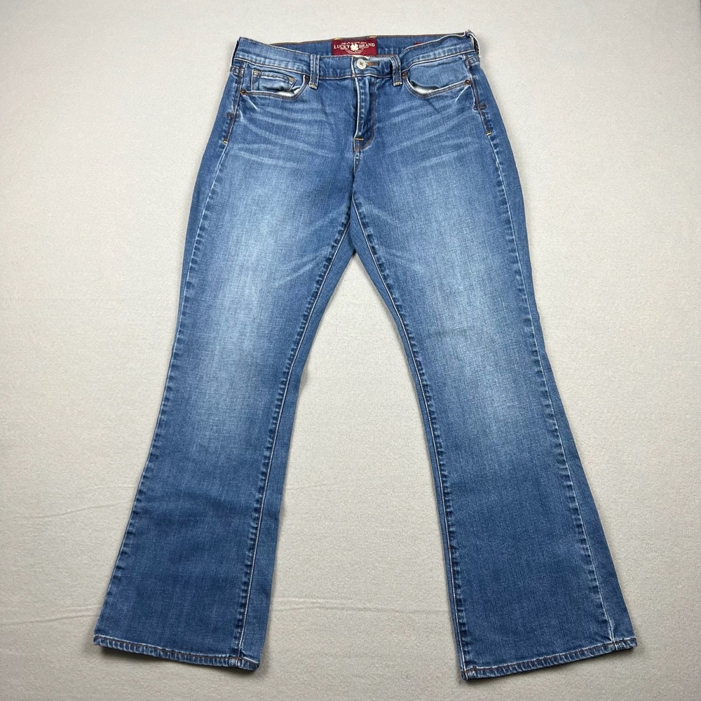 Lucky Brand Women Size 10/30 Blue Sofia Boot Ankle Jeans Mid Rise Bootcut Flare